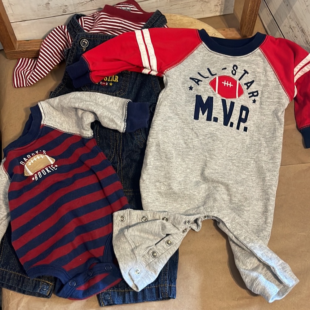 Baby Bundle - Child of Mine All Star and Daddy’s Rookie 4 Piece Set (0-3M Baby)